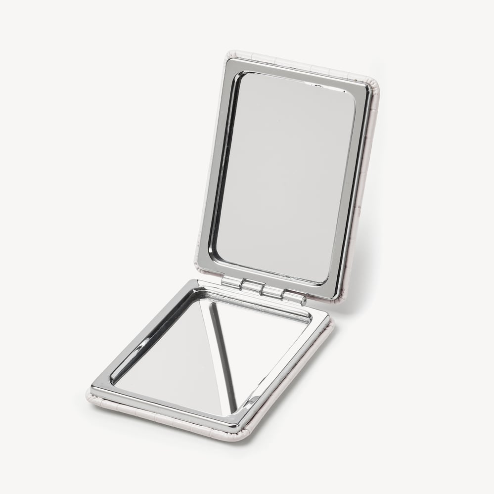 Handbag Mirror Deep Shine Chalk White Small Croc