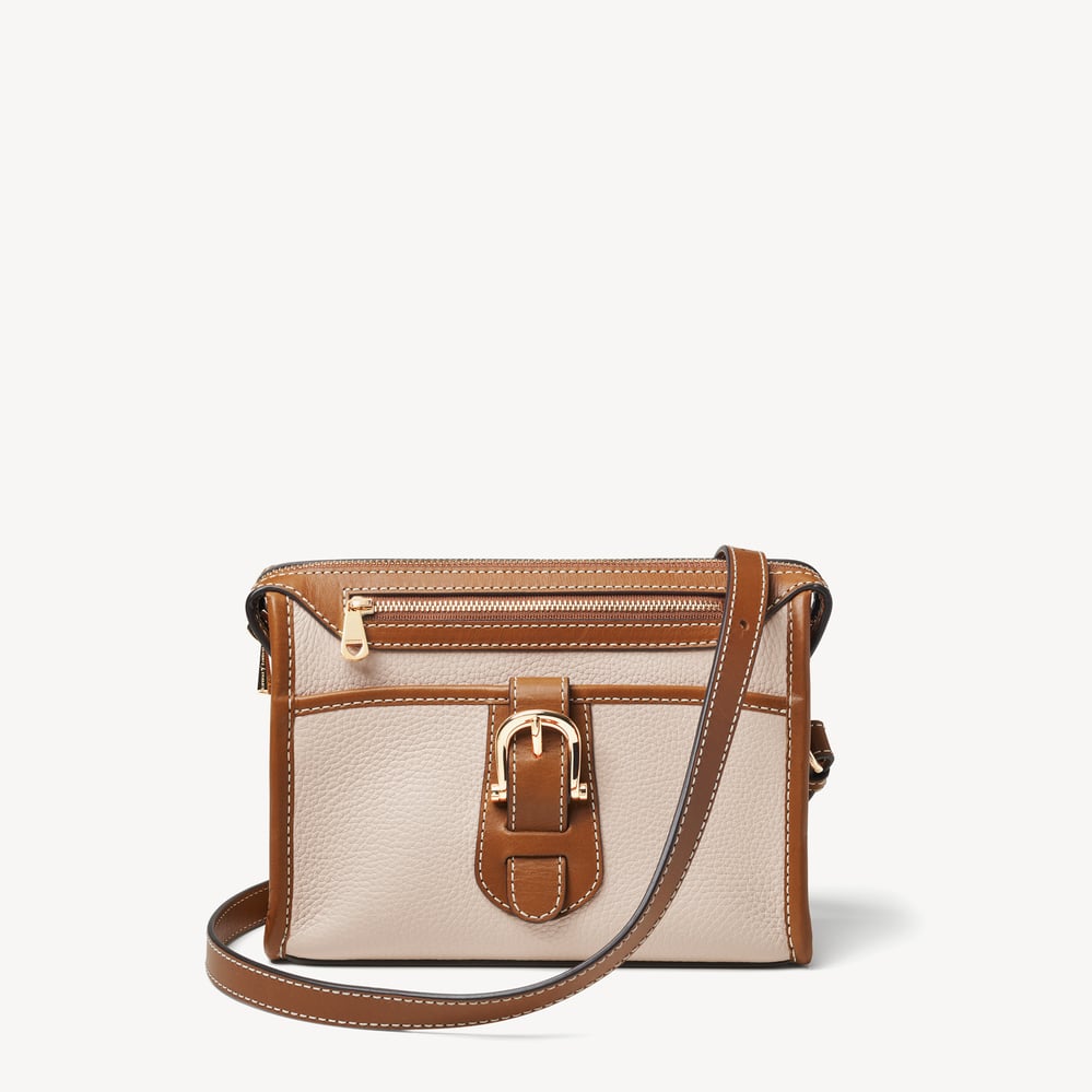 Bella Satchel Beach Stone Premium Pebble & Smooth Tan