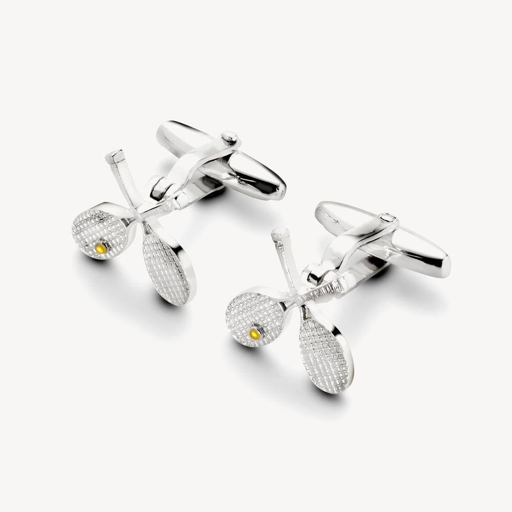 Sterling Silver Tennis Racquet Cufflinks Sterling Silver 925