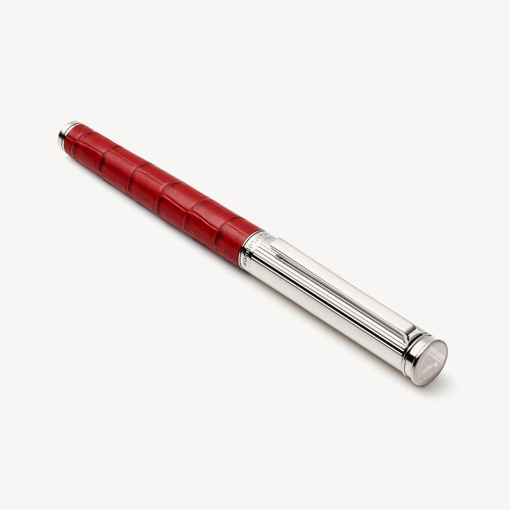 London Ballpoint Pen Deep Shine Cherry Red Small Croc