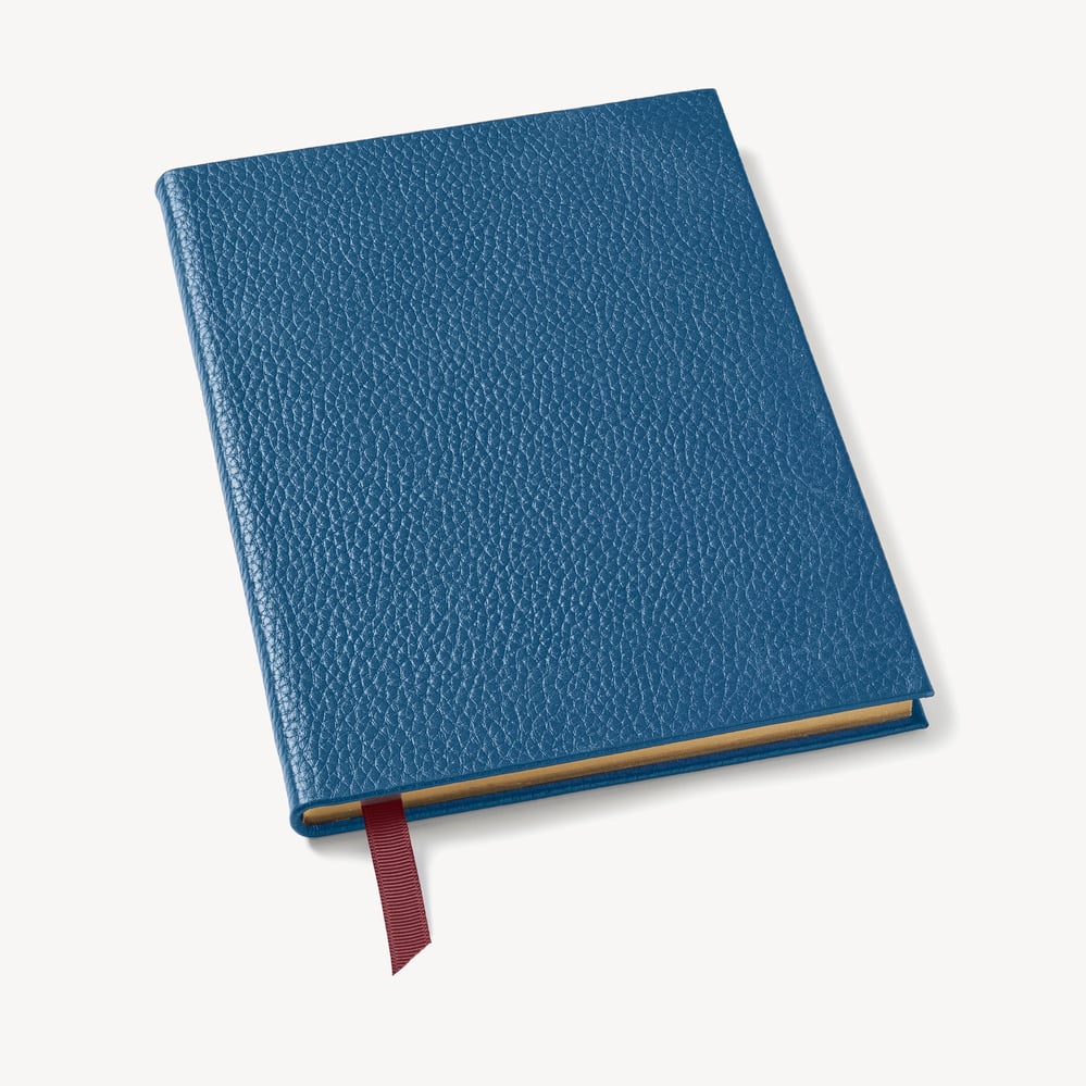 A5 Leather Bound Notebook Topaz Pebble