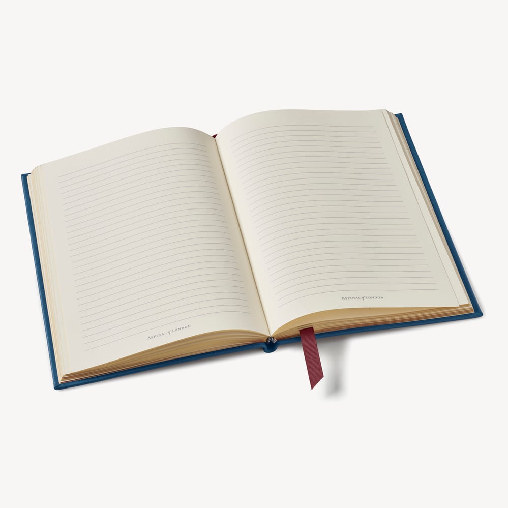 A5 Leather Bound Notebook Topaz Pebble