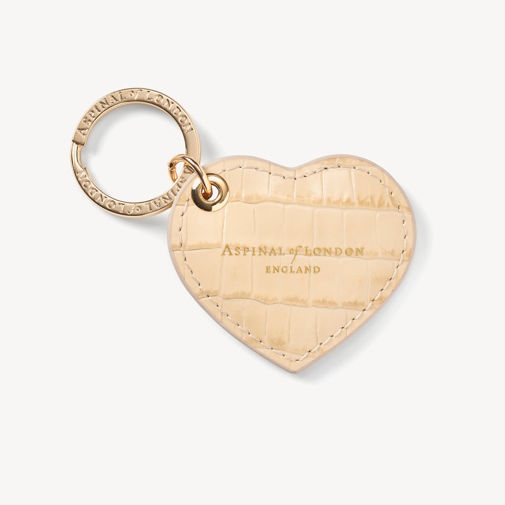 Small Heart Keyring Deep Shine Buttermilk Small Croc