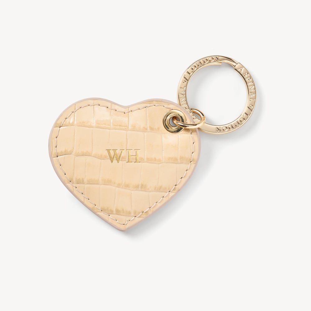 Small Heart Keyring Deep Shine Buttermilk Small Croc