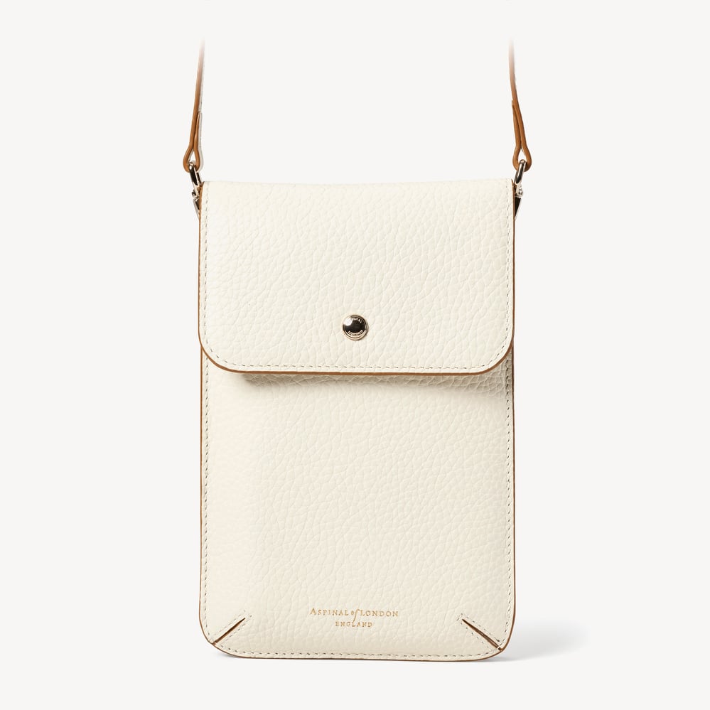 Duo Phone Crossbody Pouch Ivory Pebble