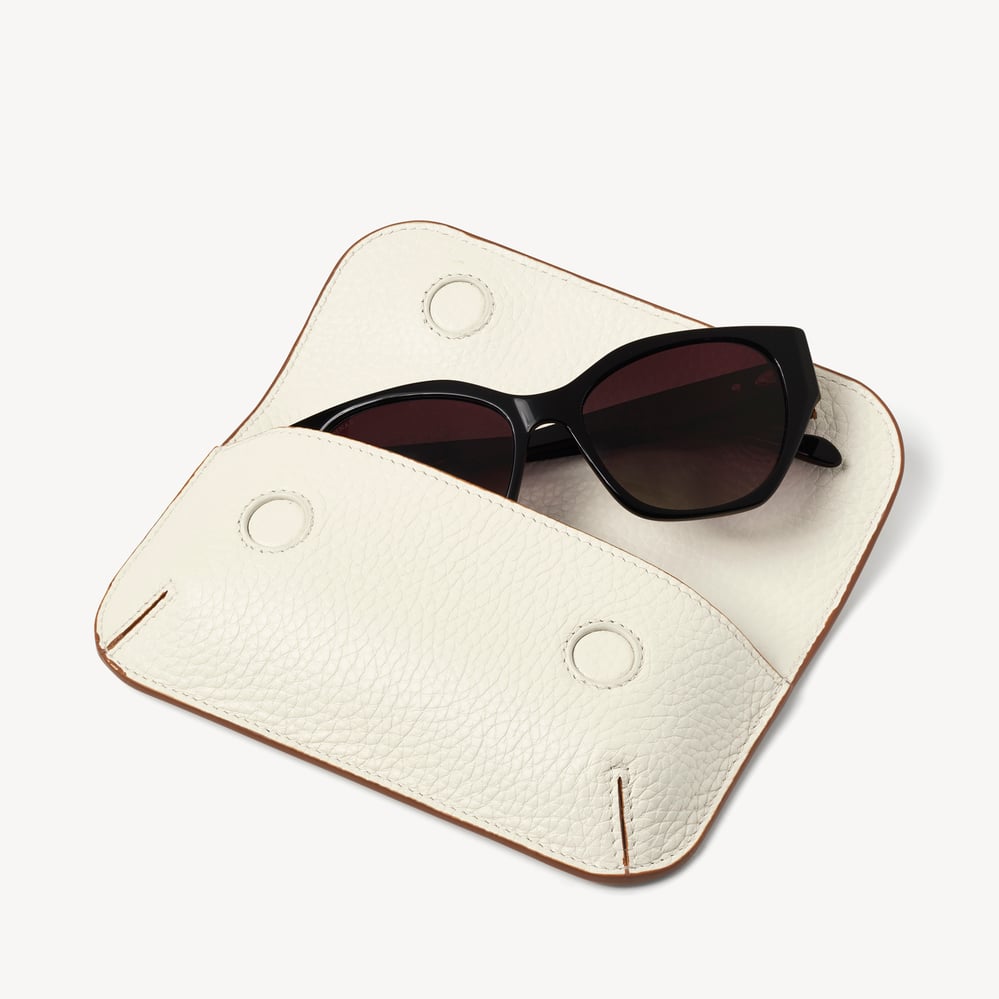 Ella Sunglasses Case Ivory Pebble