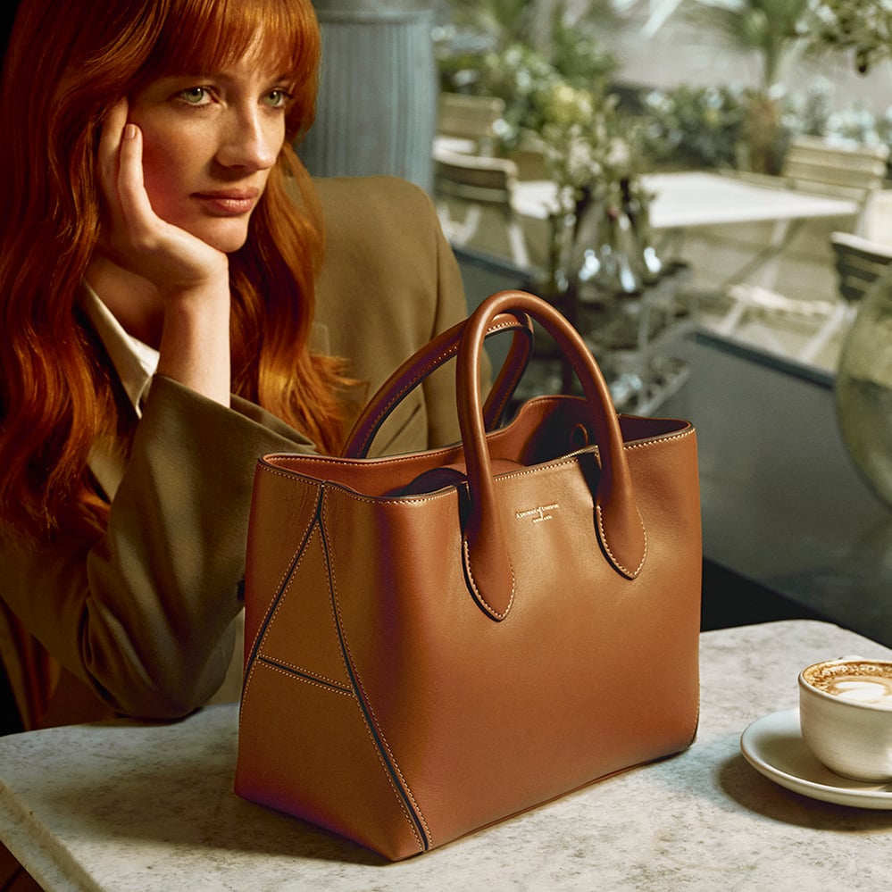 Midi London Tote Smooth Tan