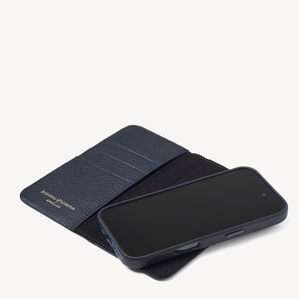 iPhone 16 Pro Magnetic Card Case Navy Pebble