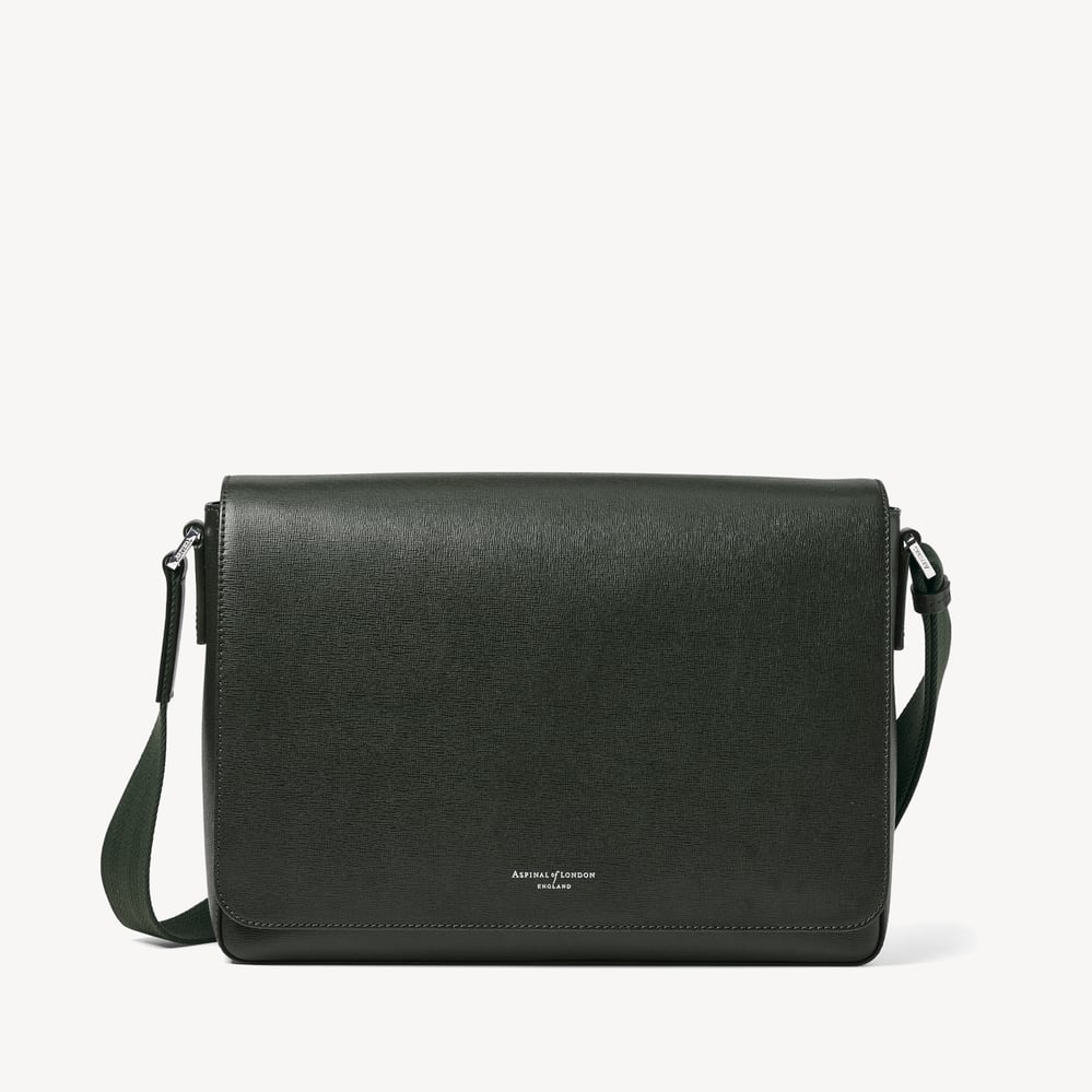 Reporter Messenger Forest Green Saffiano
