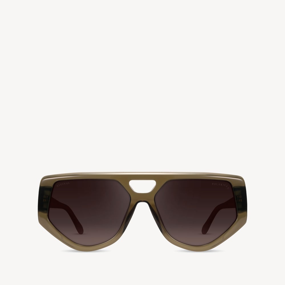 Cabo Aviator Sunglasses Olive Crystal 