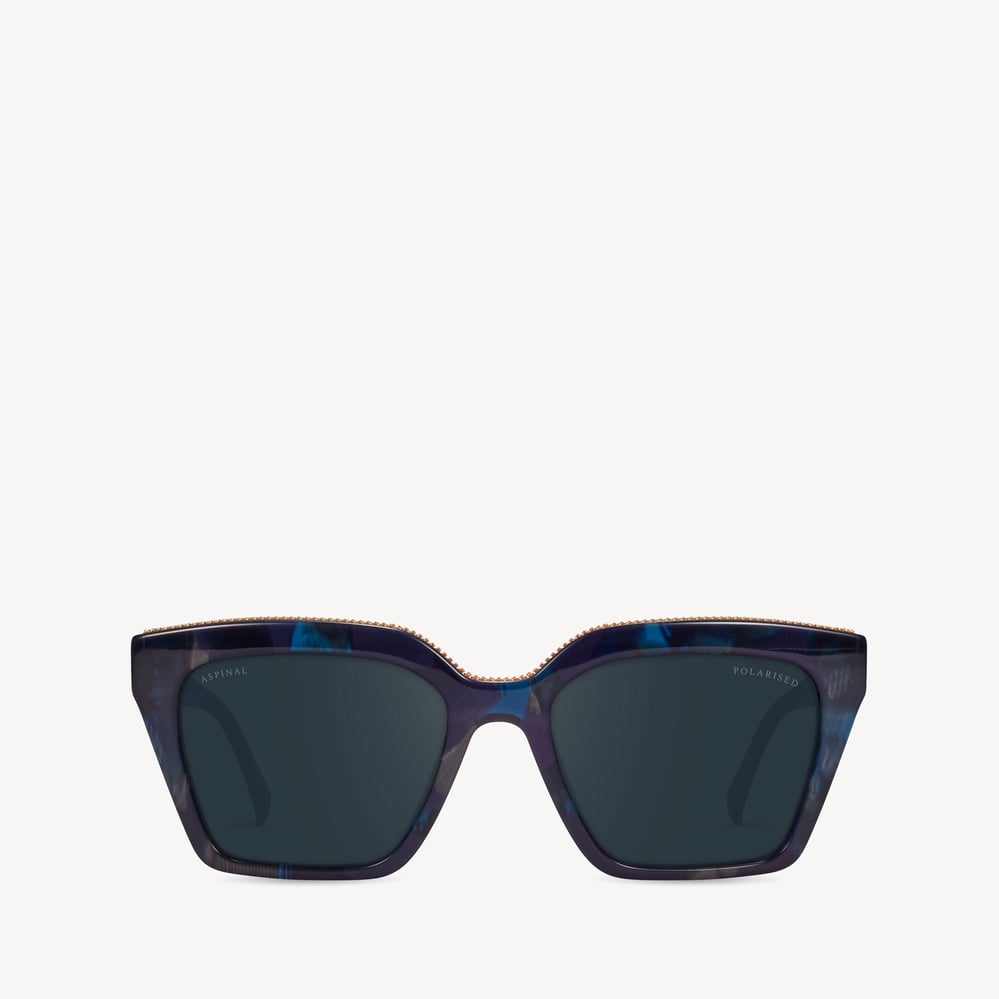 Ava Square Sunglasses Blue Marble 