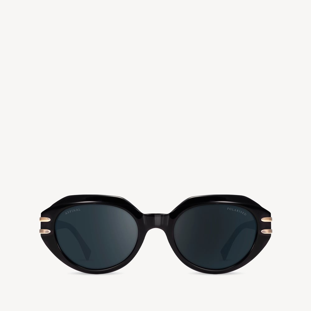 Amelia Oval Sunglasses Black 