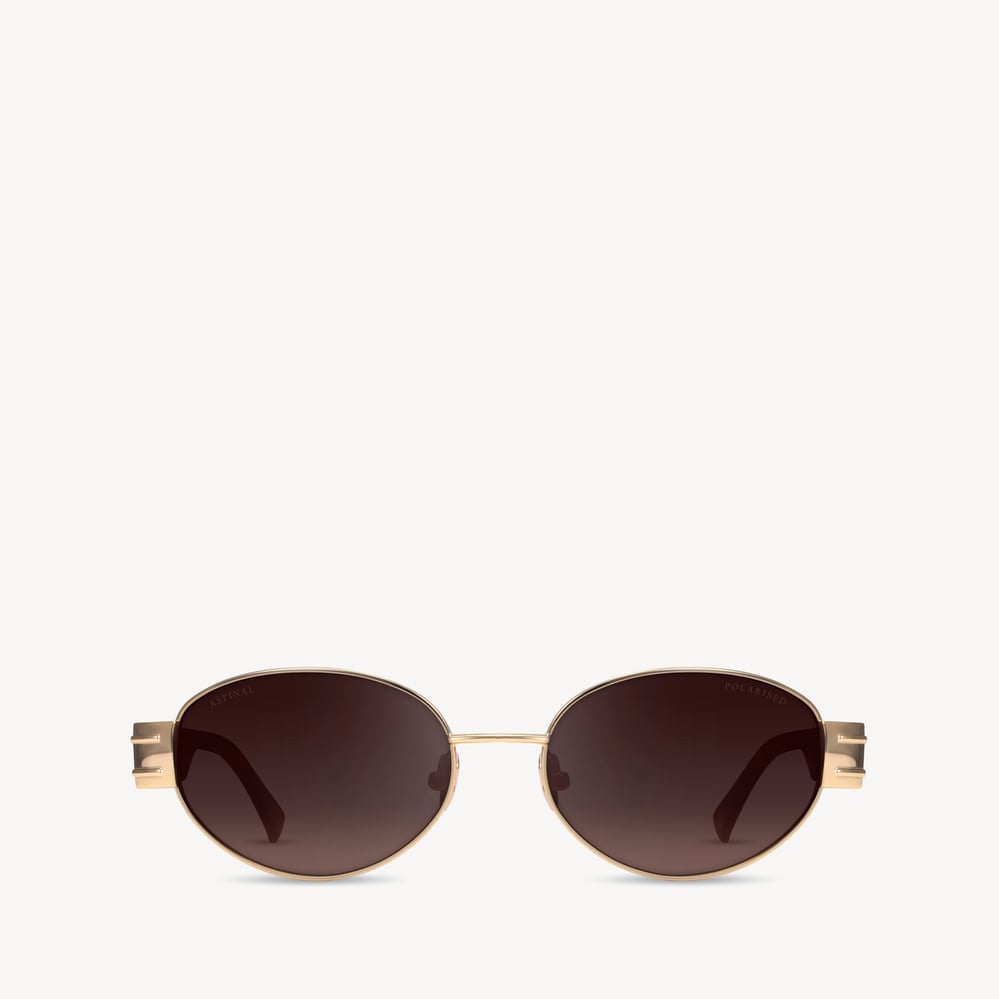Poppy Oval Sunglasses Light Gold Stainless Steel