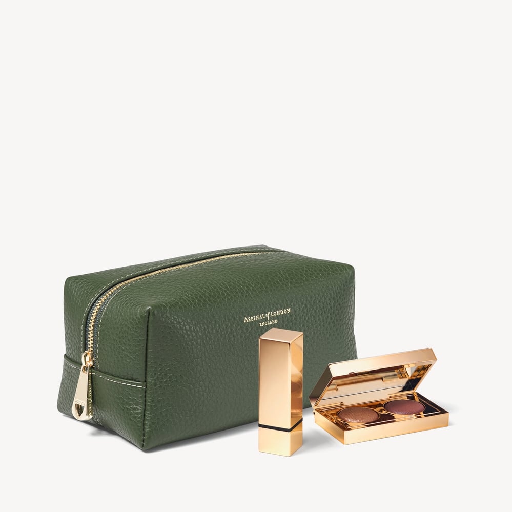 London Makeup Bag Racing Green Pebble