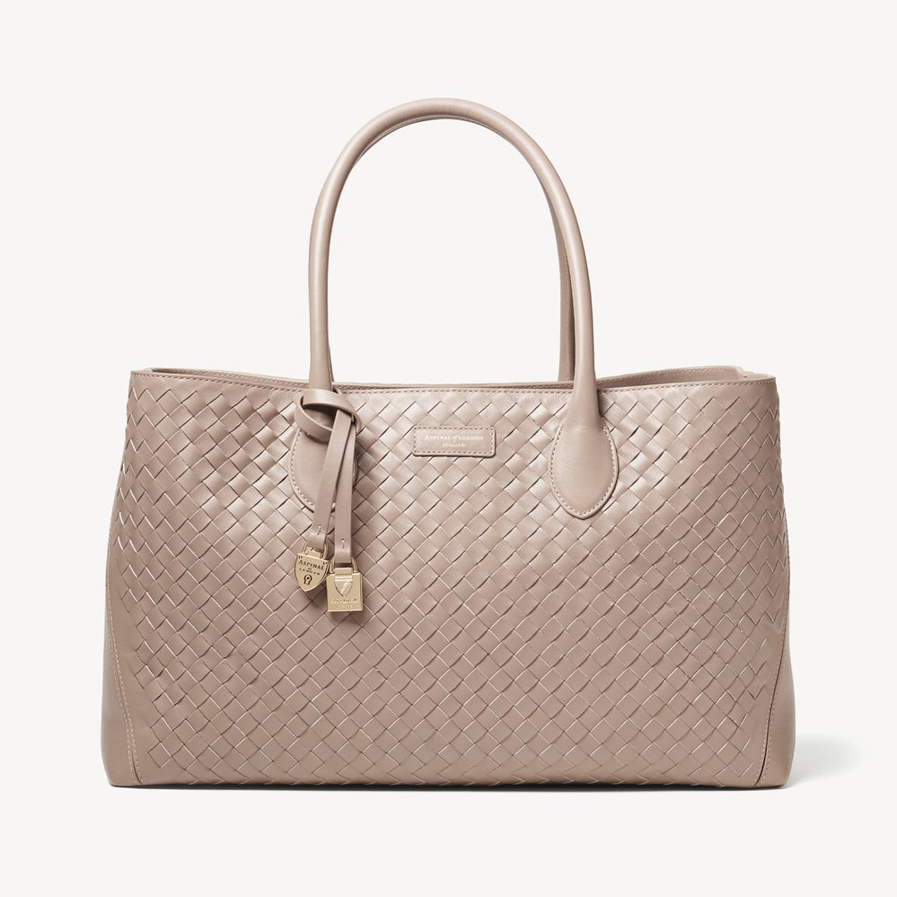 London Tote Moleskin Woven Leather