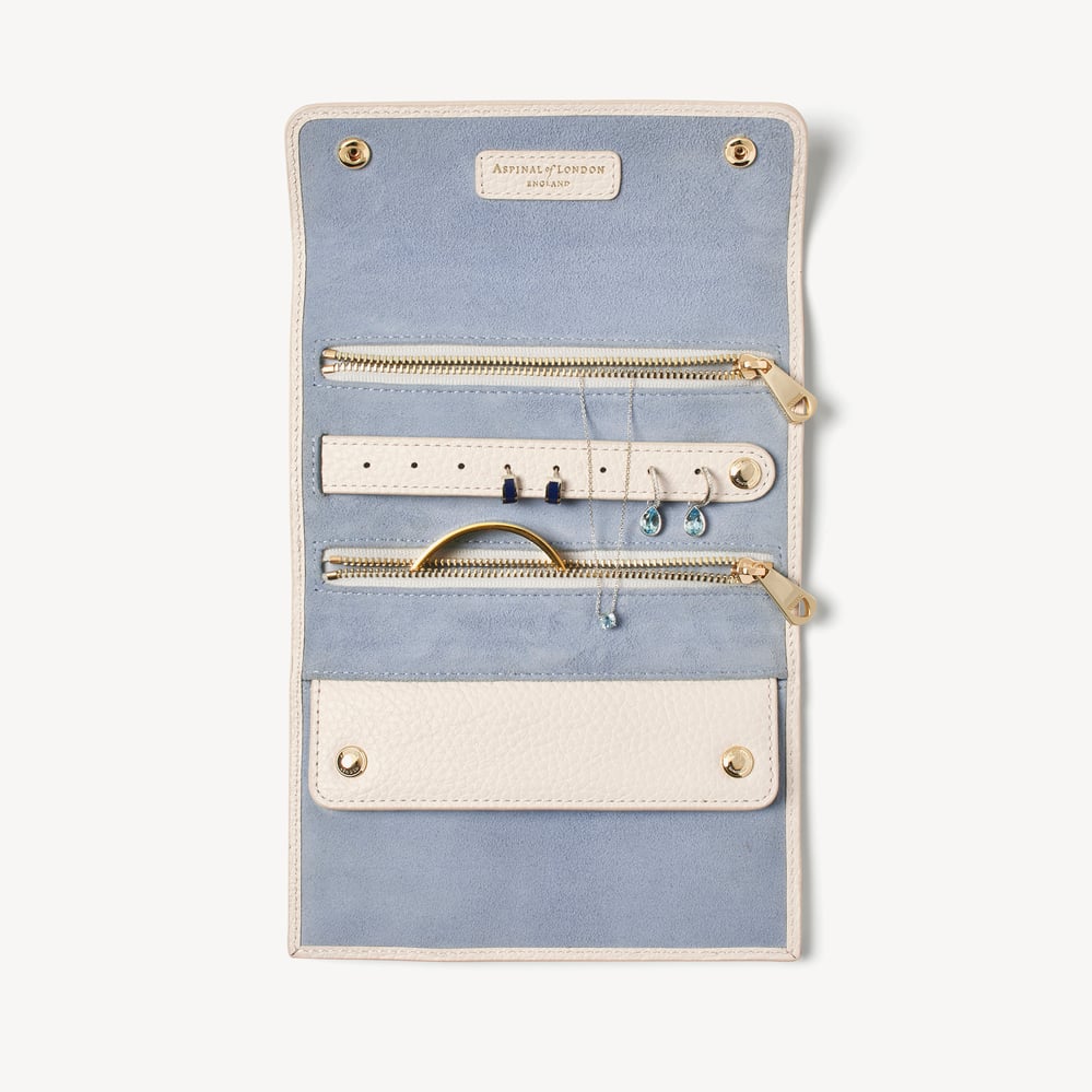 Travel Jewellery Roll Ivory Pebble