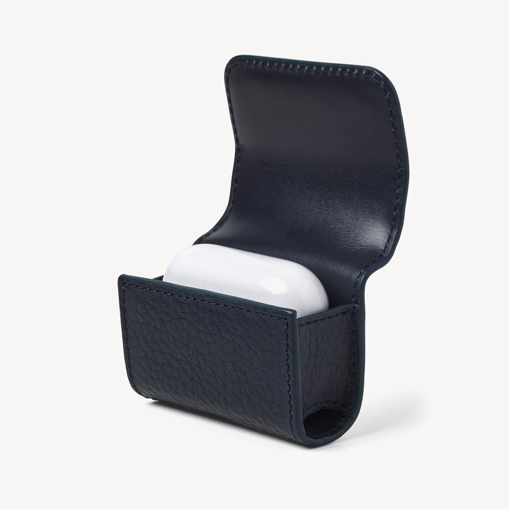 AirPods Case with Carabiner Clip Navy Pebble
