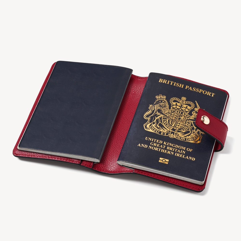 Duo Passport Cover Cherry Red Soft Saffiano