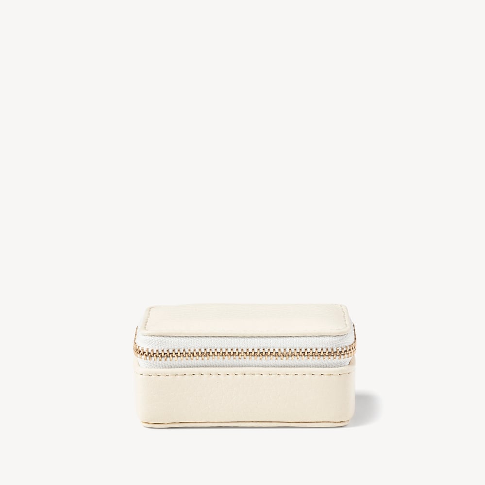 Small Travel Jewellery Case Ivory Pebble