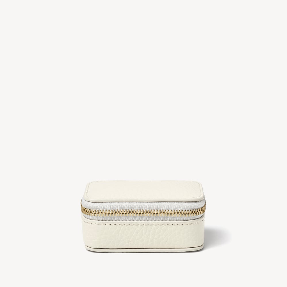 Small Travel Jewellery Case Ivory Pebble