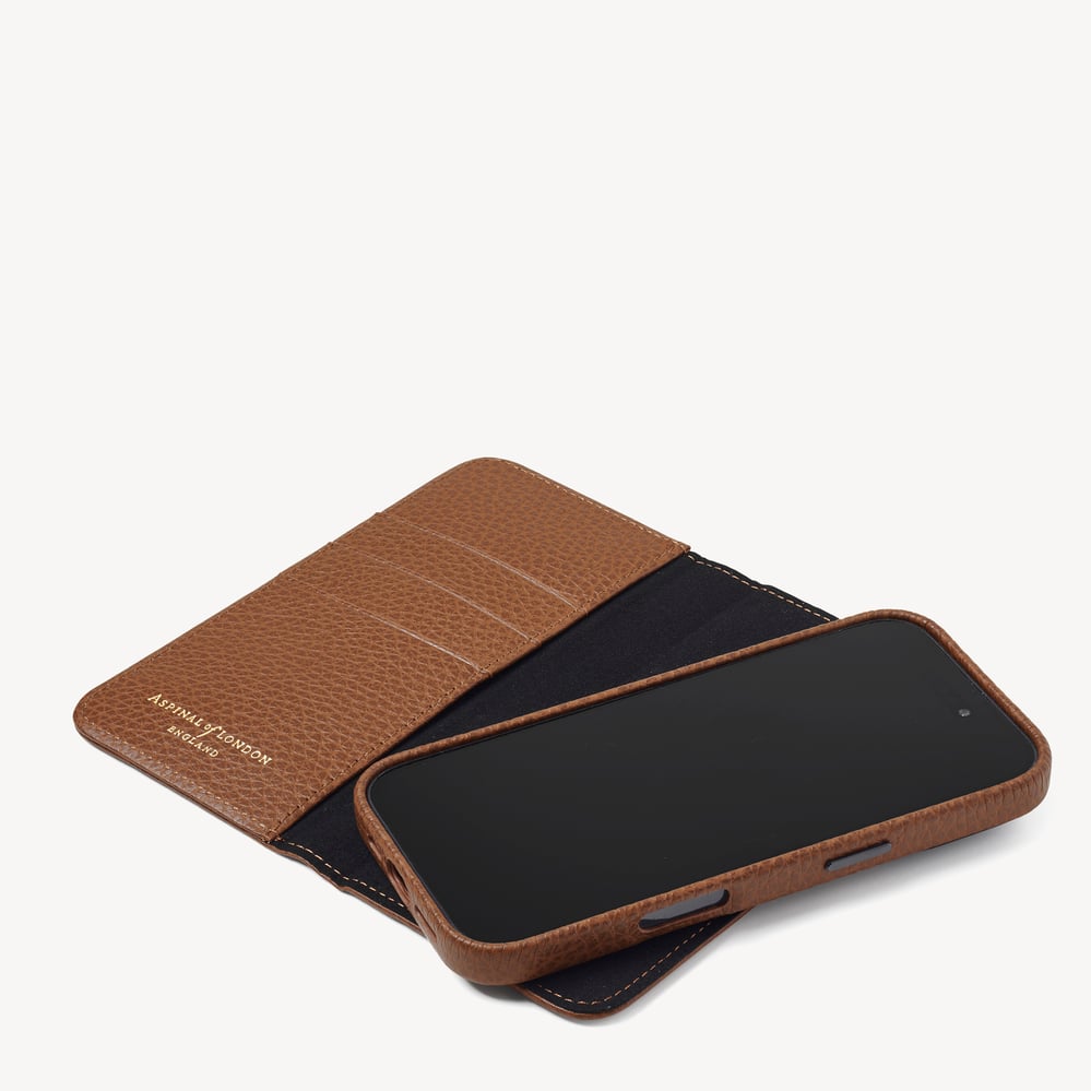 iPhone 16 Pro Magnetic Card Case Tan Pebble