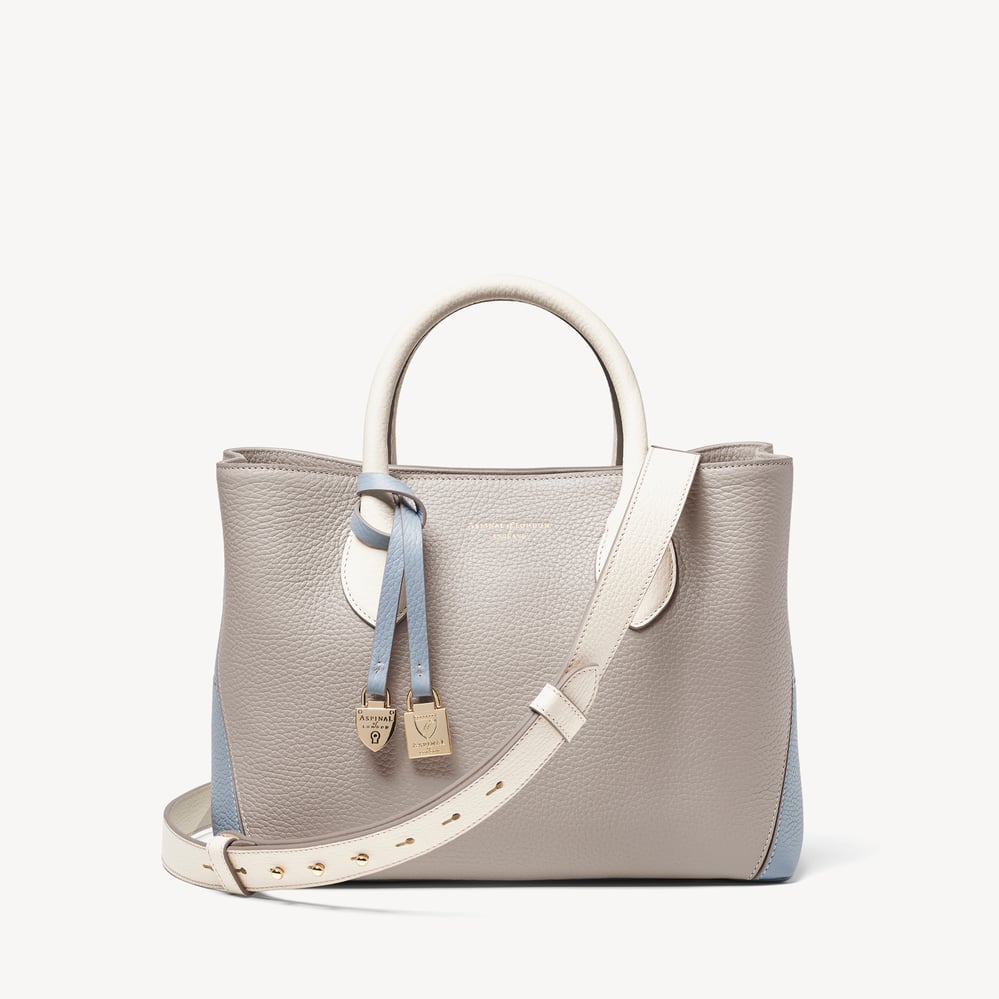 Midi London Tote Sky Blue, Grey & White Pebble