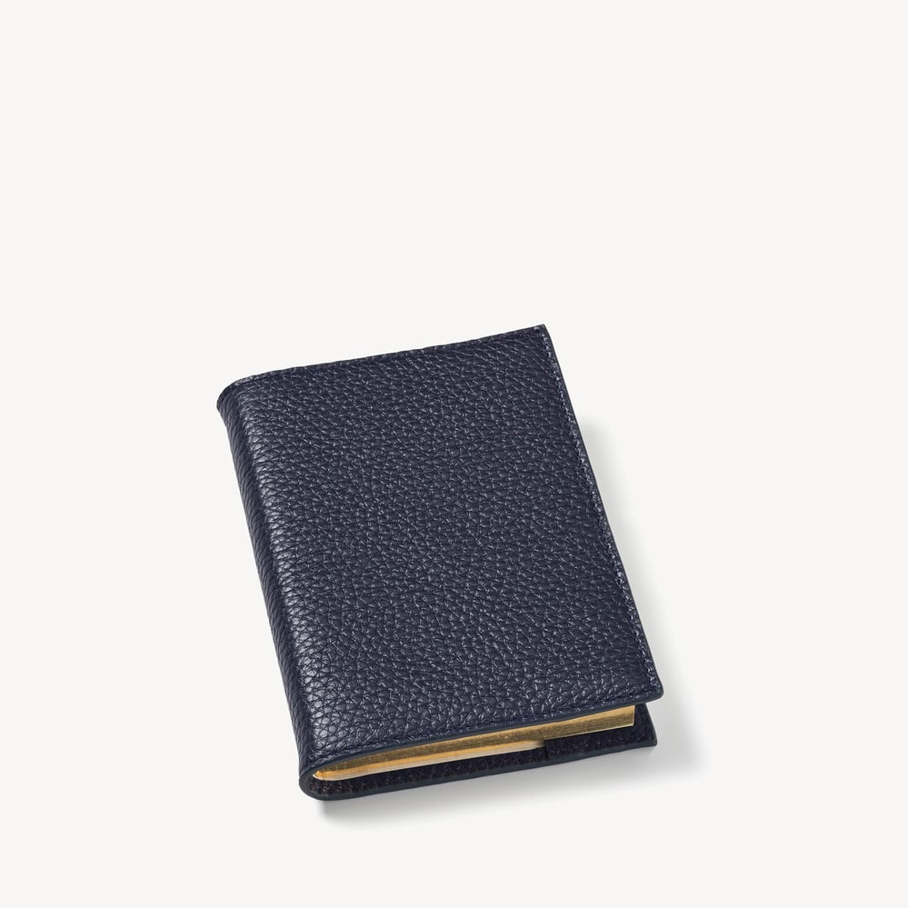A7 Pocket Refillable Luxury Journal Navy Pebble with Soft Suede Lining
