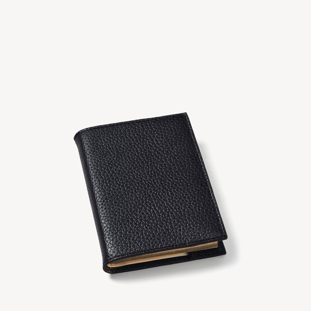 A7 Pocket Refillable Luxury Journal Black Pebble with Soft Suede Lining