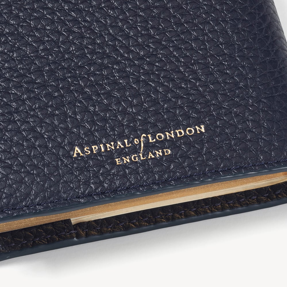 A7 Pocket Refillable Luxury Journal Navy Pebble with Soft Suede Lining