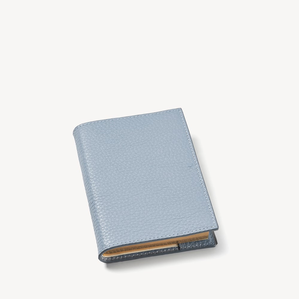 A7 Pocket Refillable Luxury Journal Sky Blue Pebble with Soft Suede Lining