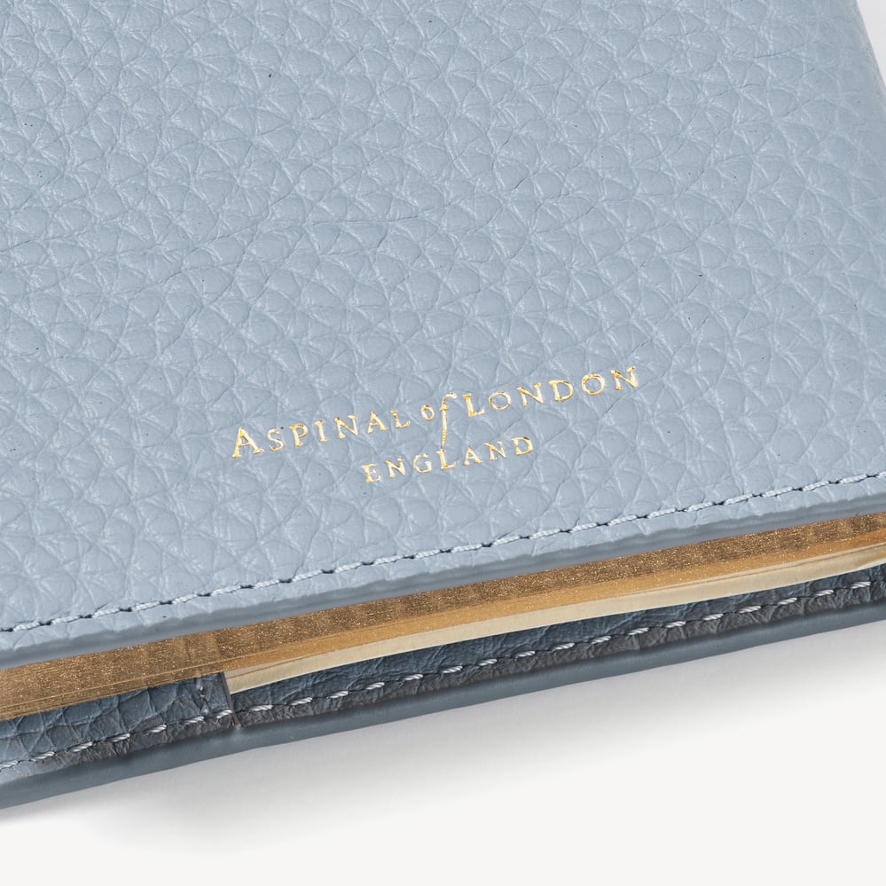 A7 Pocket Refillable Luxury Journal Sky Blue Pebble with Soft Suede Lining
