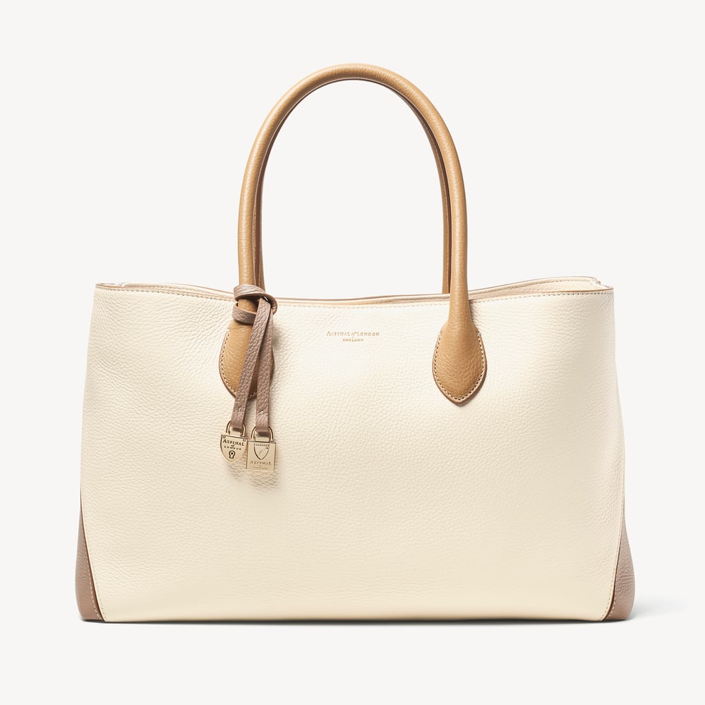 London Tote Soft Taupe & Ivory Pebble