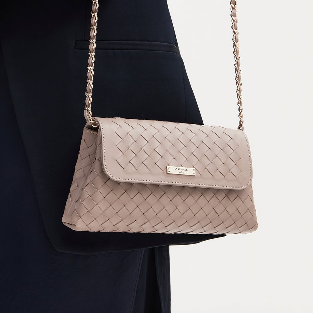Sunrise Sunset Clutch Moleskin Woven Leather