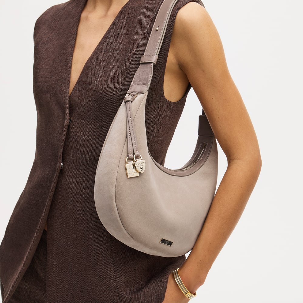 Soho Small Crescent Moleskin Suede
