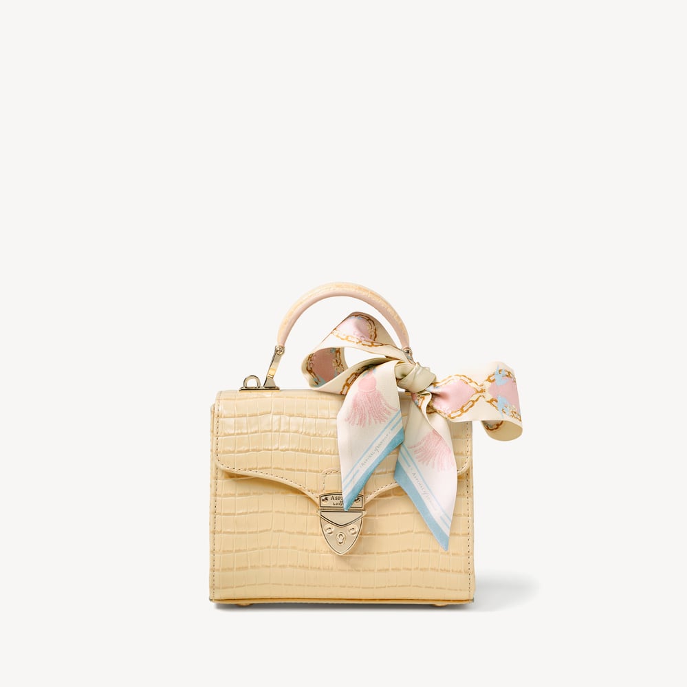 Mini Mayfair® with Silk Neck Scarf Deep Shine Buttermilk Small Croc