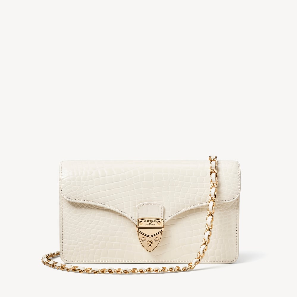 Mayfair®Clutch Ivory Patent Croc