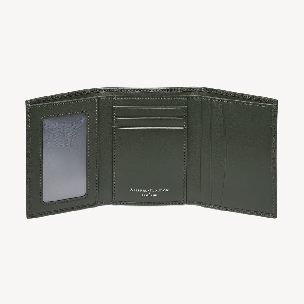 Trifold Wallet Forest Green Saffiano