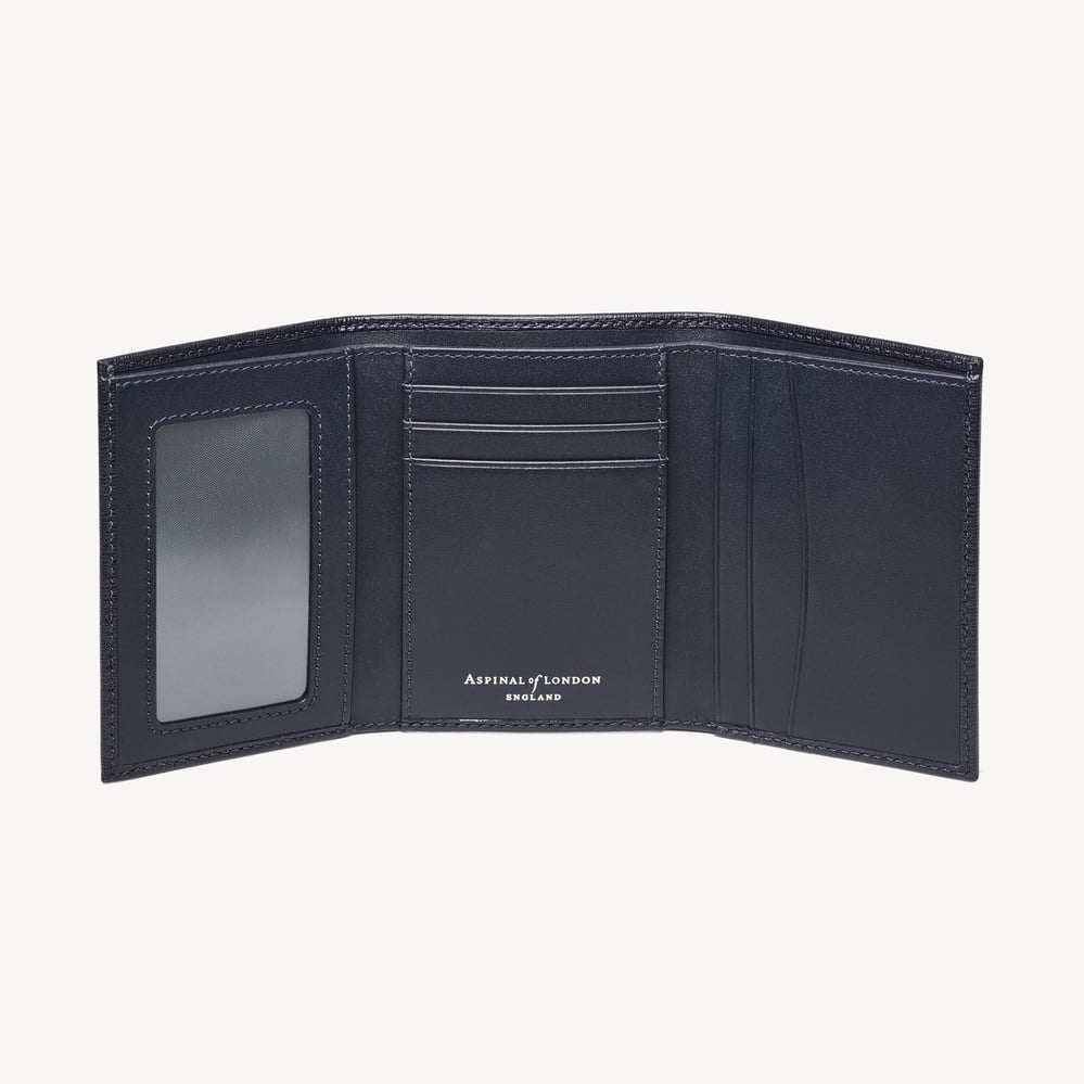 Trifold Wallet  Navy Saffiano