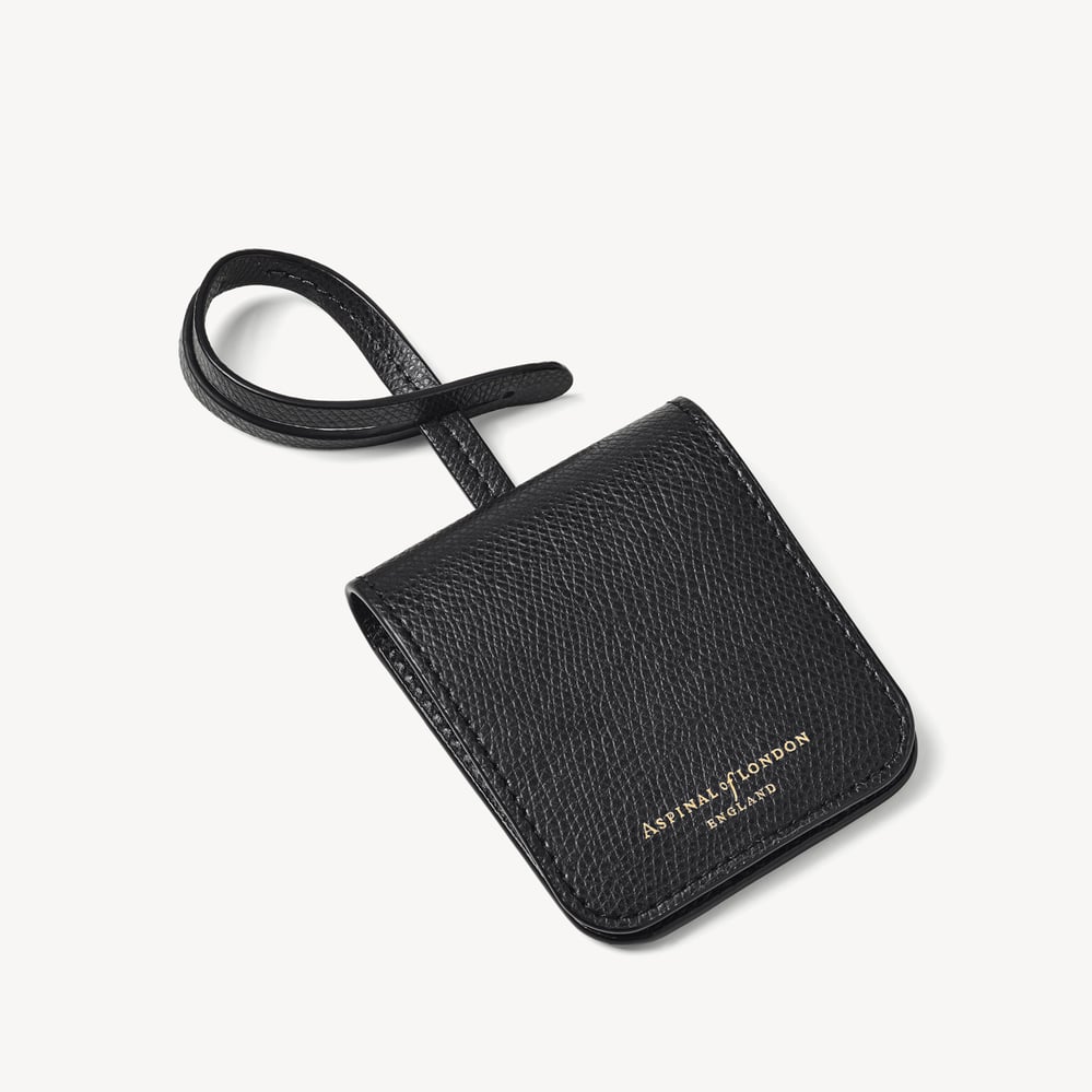 Travel Luggage Tag Black Soft Saffiano