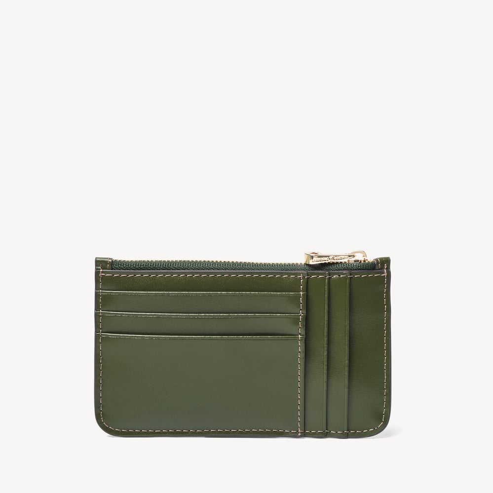 Ella Card & Coin Holder Smooth Moss Green