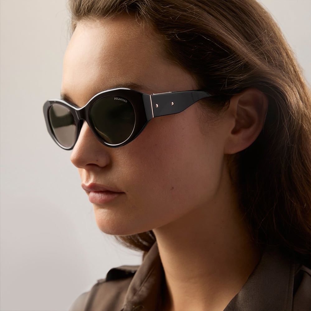 Evie Oval Sunglasses Black 