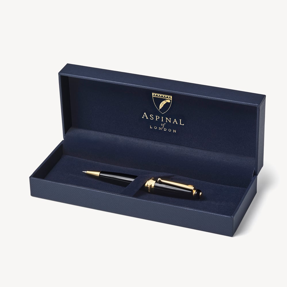 Baby Ballpoint Enamel Pen Black & Silver Plated