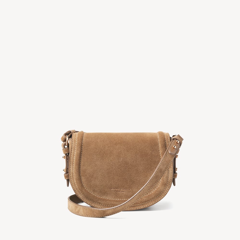 Small Stella Satchel Crossbody Camel Suede