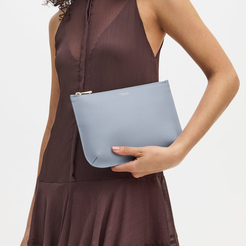 Large Ella Pouch Sky Blue Pebble