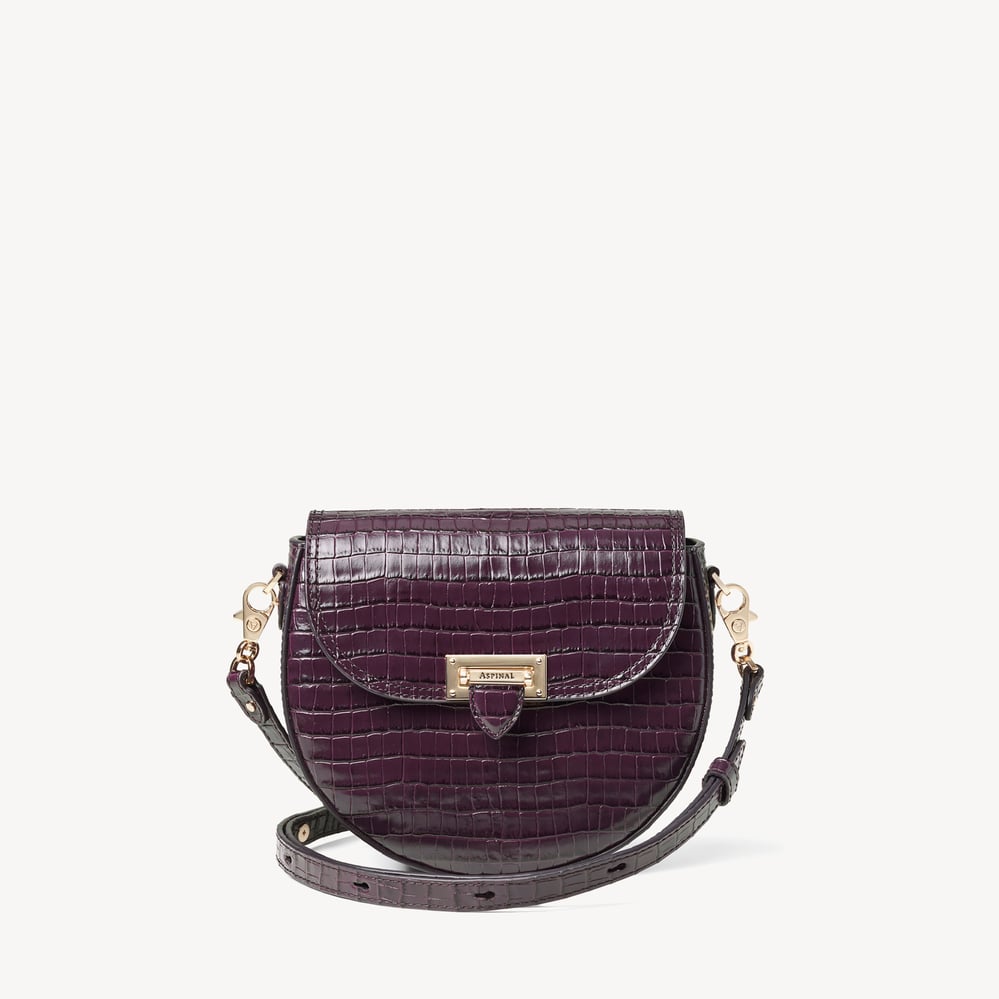 Portobello Crossbody Deep Shine Fig Small Croc