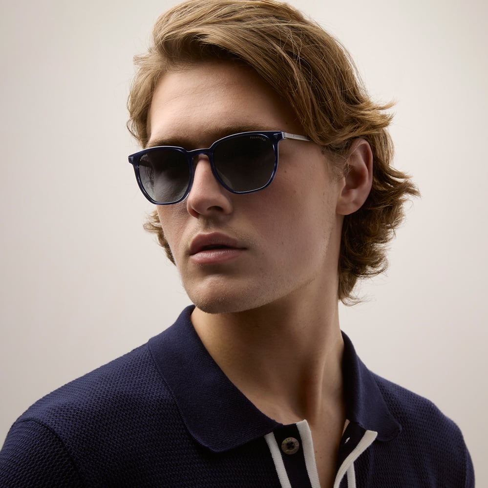 Helios Round Sunglasses Dark Blue Striation