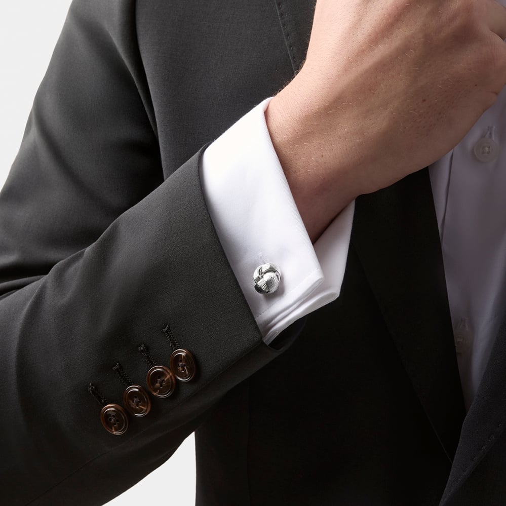 Fine Wire Knot Cufflinks Sterling Silver 925
