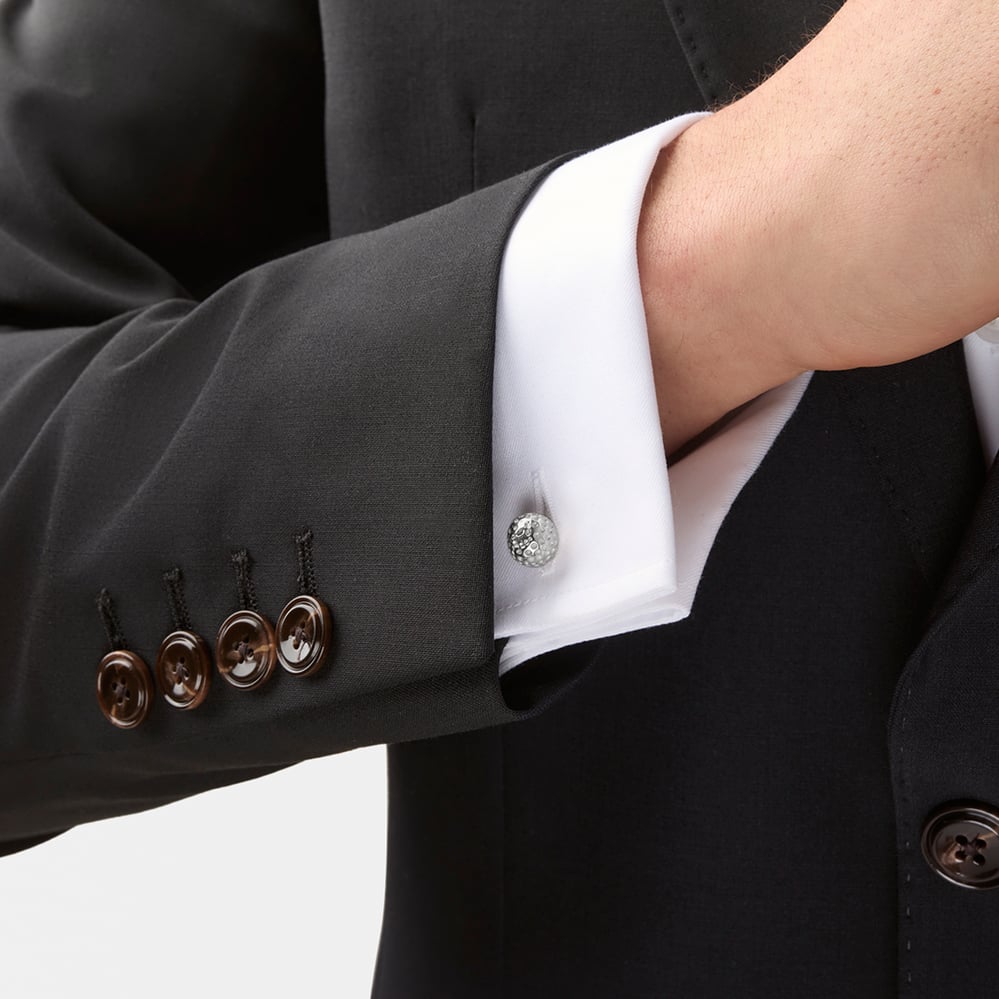 Sterling Silver Golf Ball & Tee Cufflinks Sterling Silver 925