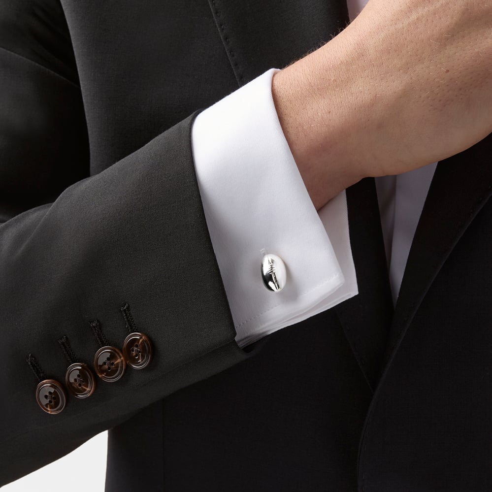 Sterling Silver Rugby Ball Cufflinks Sterling Silver 925