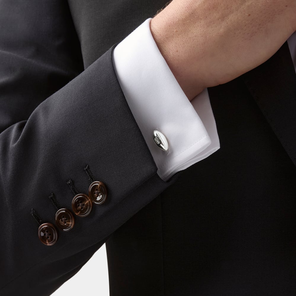 Personalised Sterling Silver Sporting Cufflinks Sterling Silver 925 Rugby Ball